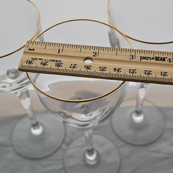 6 Lenox Unity Gold Wine Glasses 7.5" USA crystal goblets twisted stem marked 198 - Picture 6 of 10